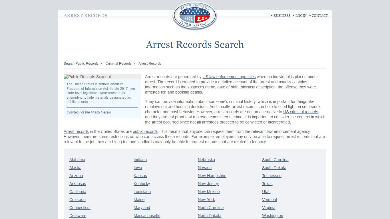 Arrest Records Search | StateRecords.org